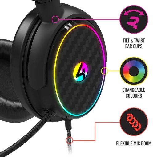 4Gamers - C6-100 Light Up Gaming Headset - Image 5